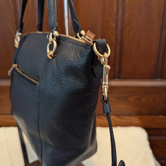 Coach Leather Handbag Casey Satchel C6229 Navy - Picture 4 of 14